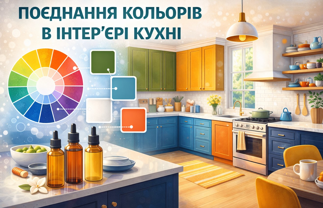 поєднання кольорів в інтер'єрі кухні