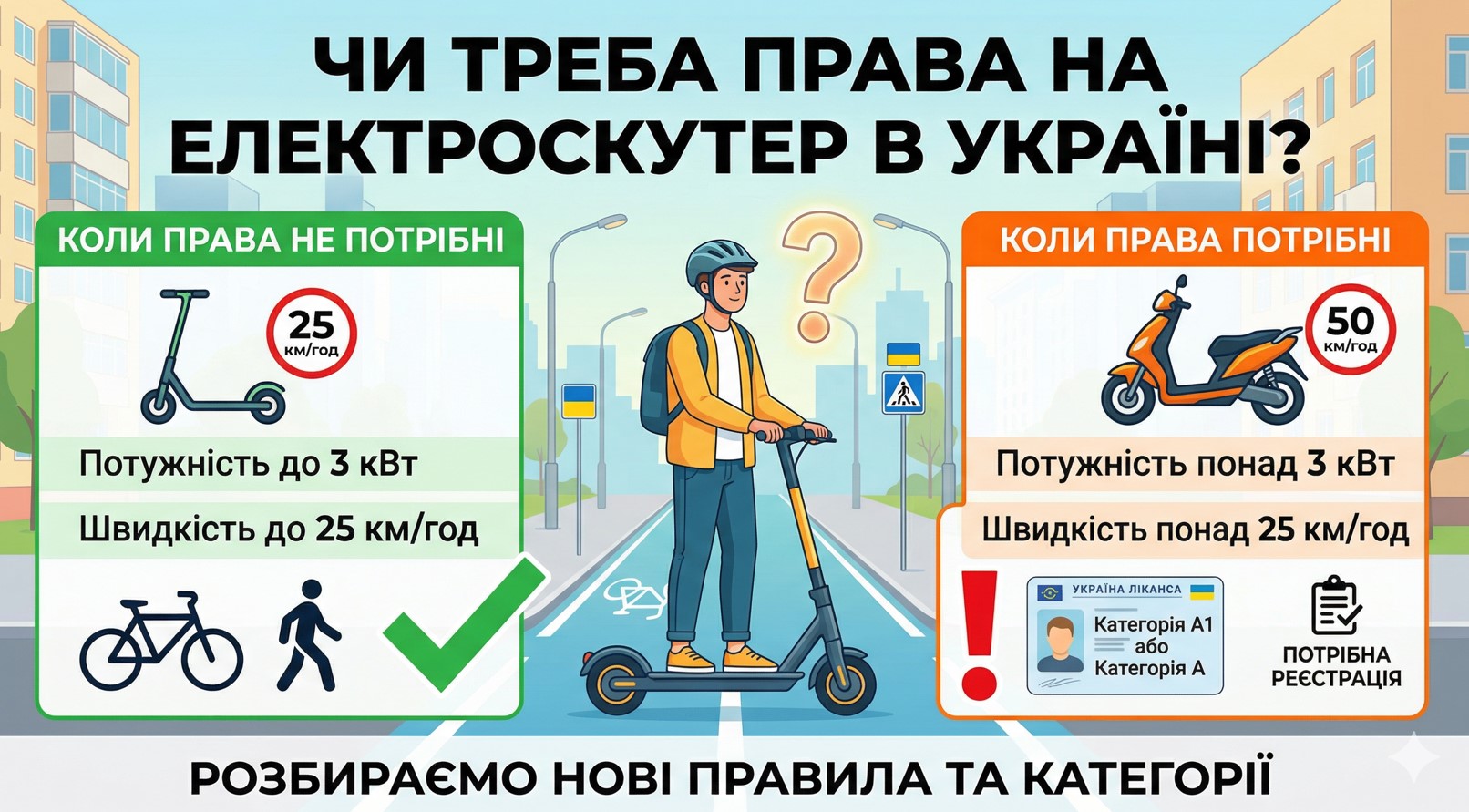 Чи треба права на електроскутер