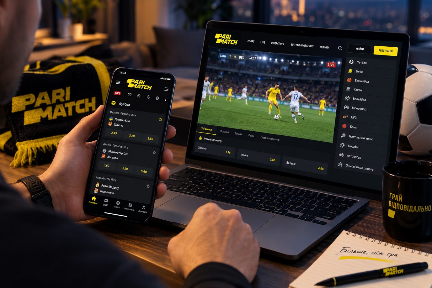 Паріматч і ставки на спорт онлайн